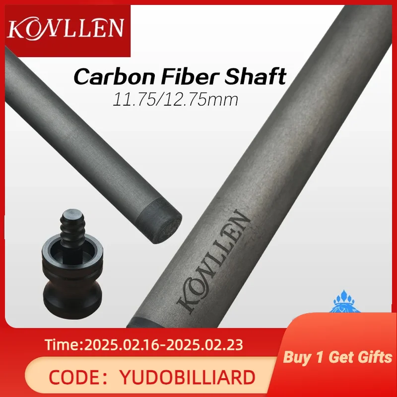 

New KONLLEN Cue Carbon Shaft 11.75mm/12.75mm Carbon Fiber Single Shaft 3/8*8 Radial Pin Unloc Joint Suit for Pool Cue Billiards