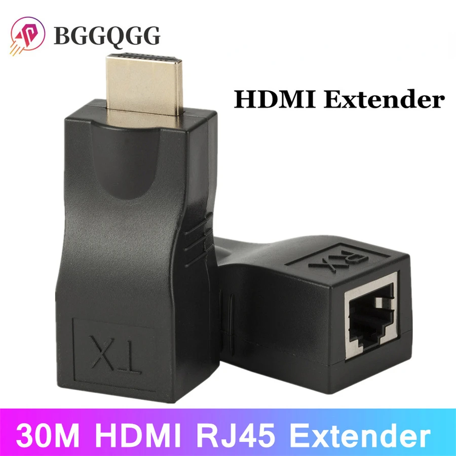 

1 Pair RJ45 4K HDMI-compatible Extender Extension Up to 30m Over CAT5e Cat6 Network Ethernet LAN for HDTV HDPC DVD PS3 STB