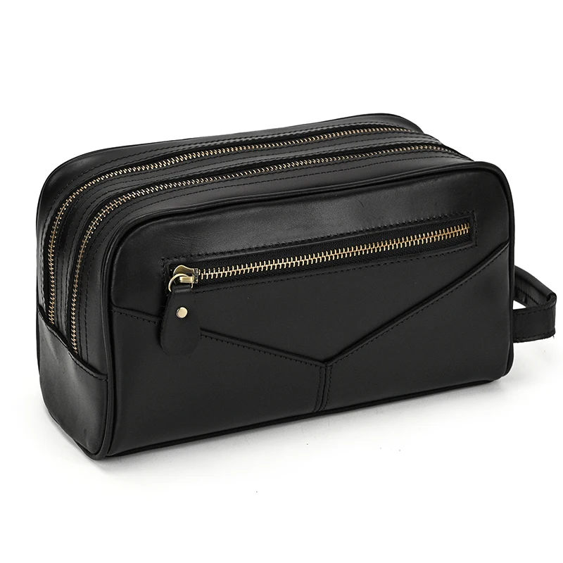 Nowa designerska męska torba Stroage do prania podróżnych Torby ze sprzęgłem Mężczyźni Kobiety Torby do makijażu Prawdziwa skóra Trwałe sprzęgła Duże — zdjęcie 2