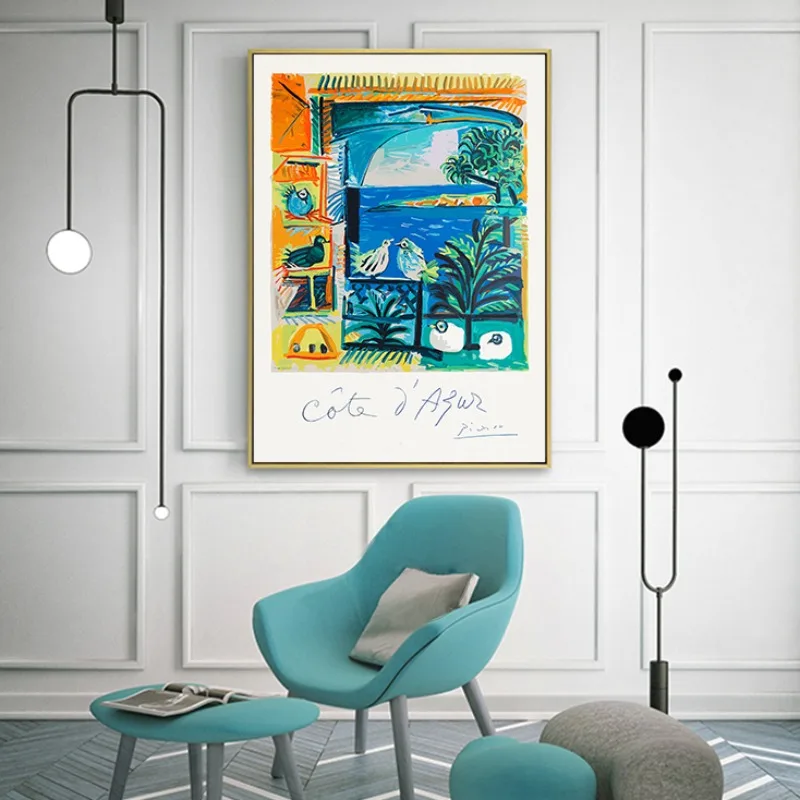 بيكاسو الحد الأدنى الفن طباعة مكعب دون كيشوت البهلوانية معرض جدار ديكور الحديثة نمط المعرض غير المؤطرة قماش ديكور المنزل