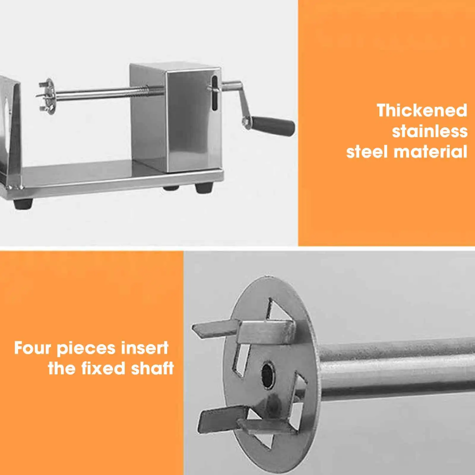 Potato Tower Machine Tornado Potato Spiral Cutter,Manual Stainless Steel Twisted Potato Curly Fry Cutter For Potatoes Carrots