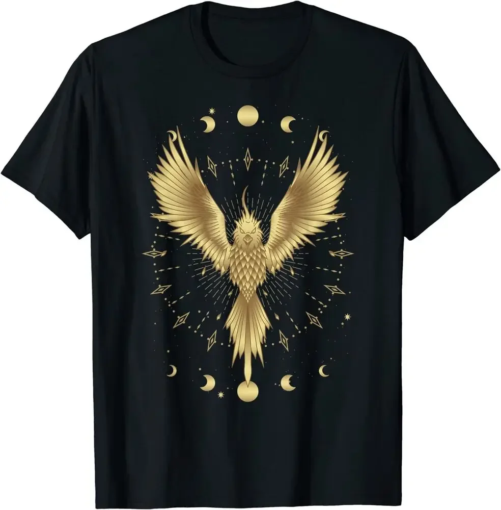 Phoenix Bird Moon Phases Witch Palmistry Pagan Heritage T-Shirt Anime Graphic T-shirts High Quality 100%Cotton Short Sleeve