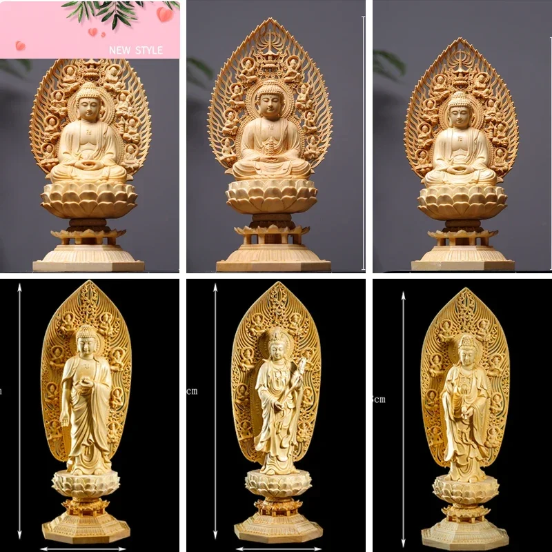 

Статуя бодхисаттвы из цельного дерева, высококачественная статуя гигантского Будды, украшение для дома