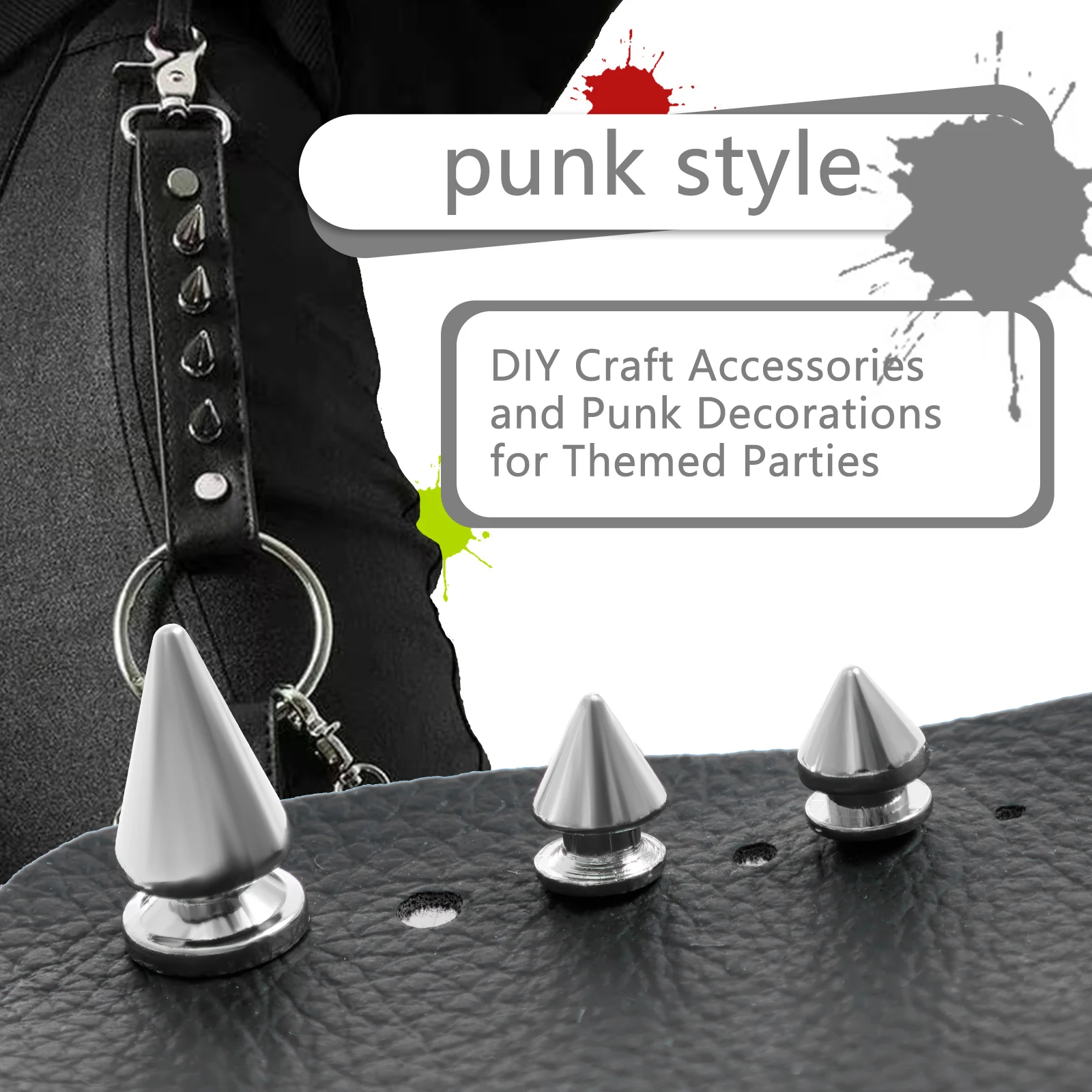 359Pcs Punk Rivet Clothing Studs Cone Spikes Kit Tree Spike Assortment Kit DIY Punk style Clothes Jacket Shoes Bag Collar