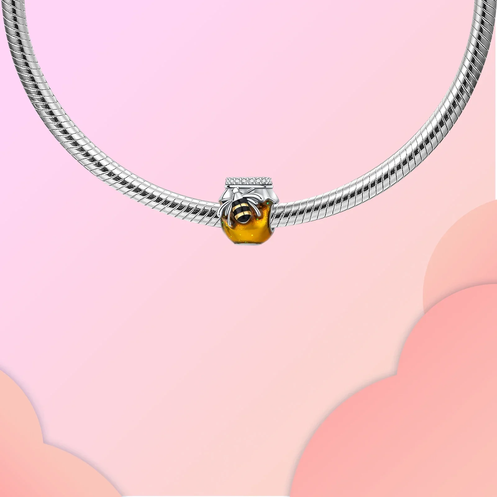 925 فضة مطرز Charms للنساء ، النحل ، العسل ، وعاء ، الحيوان سلسلة ، يناسب أساور باندورا الأصلي ، DIY بها بنفسك مجوهرات هدية