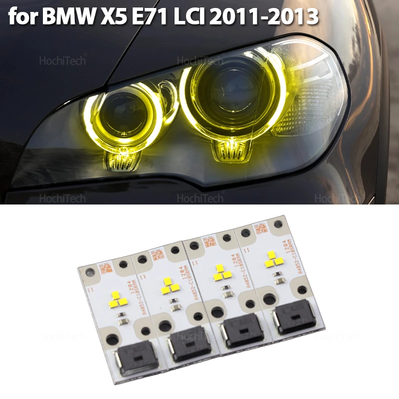 

Lemon Yellow Car Front Headlight Led Insert Diode Board Angel Eyes Light Board for BMWX5 E70 LCI 2011 2012 2013 63117263051