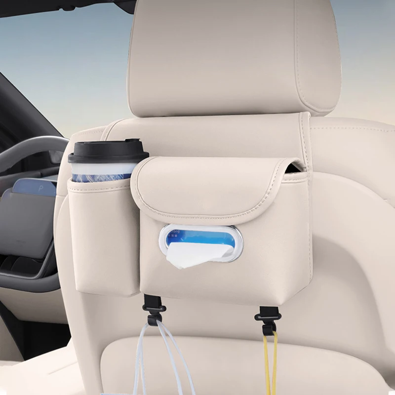 Tissue Cup Hooks Car Seat Back Organizer Storage Bag Umbrella Holder Damage Free Universal Fit BMW Toyota Honda view 2