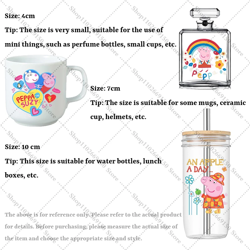 Anime DIY Water Bottle Decor Decal Cartoon Peppa Pigs Cute Transfer Sticker Creative Self-adhesive Label Stickers Birthday Gifts view 6