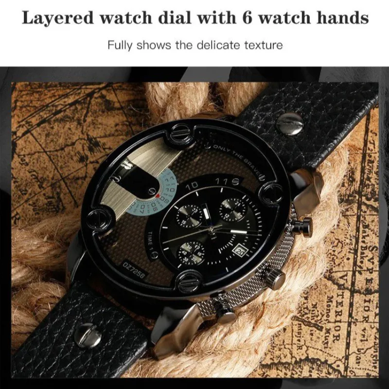 Men's Fashion Large dial Belt Quartz Watch