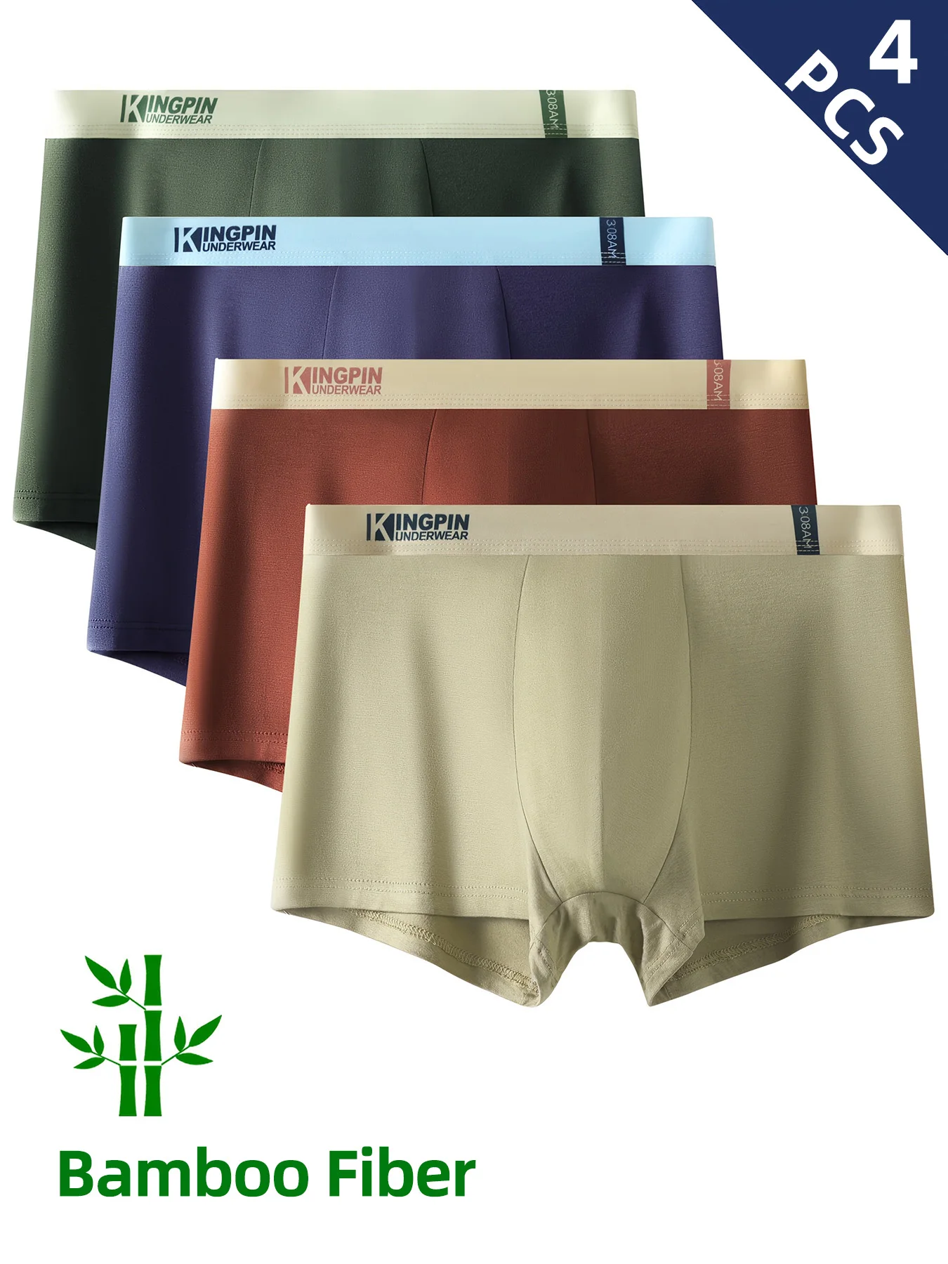

4Pcs Boxers Men's Underwear Bamboo Fiber Panties Casual Fashion Underpants Breathable Male Boxer Shorts Sports Homme Panty S-XXL