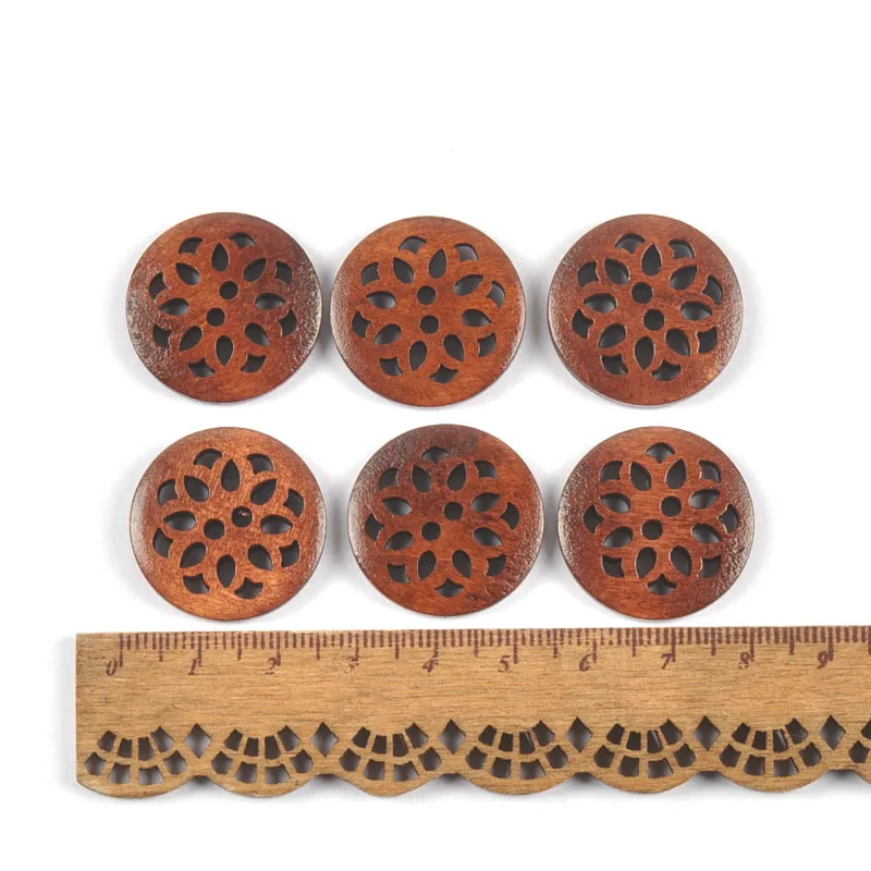 20pcs Vintage 2Holes Wood Buttons For Garment Sewing Accessories DIY Crafts Scrapbook Embellishment Handmade Decor 18-25mm c3234