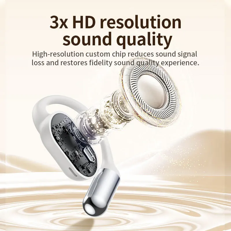 MBVM Open Ear Wireless Bluetooth Earbuds AI Translation Ear Hook Headphones ENC Clear Call Sport Headset for Running Travel