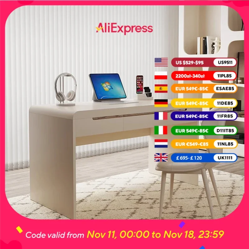 

Designer Storage Modern Office Desks White Drawers Asthetic Writing Standing Computer Desks Laptop Home Escritorio Furniture