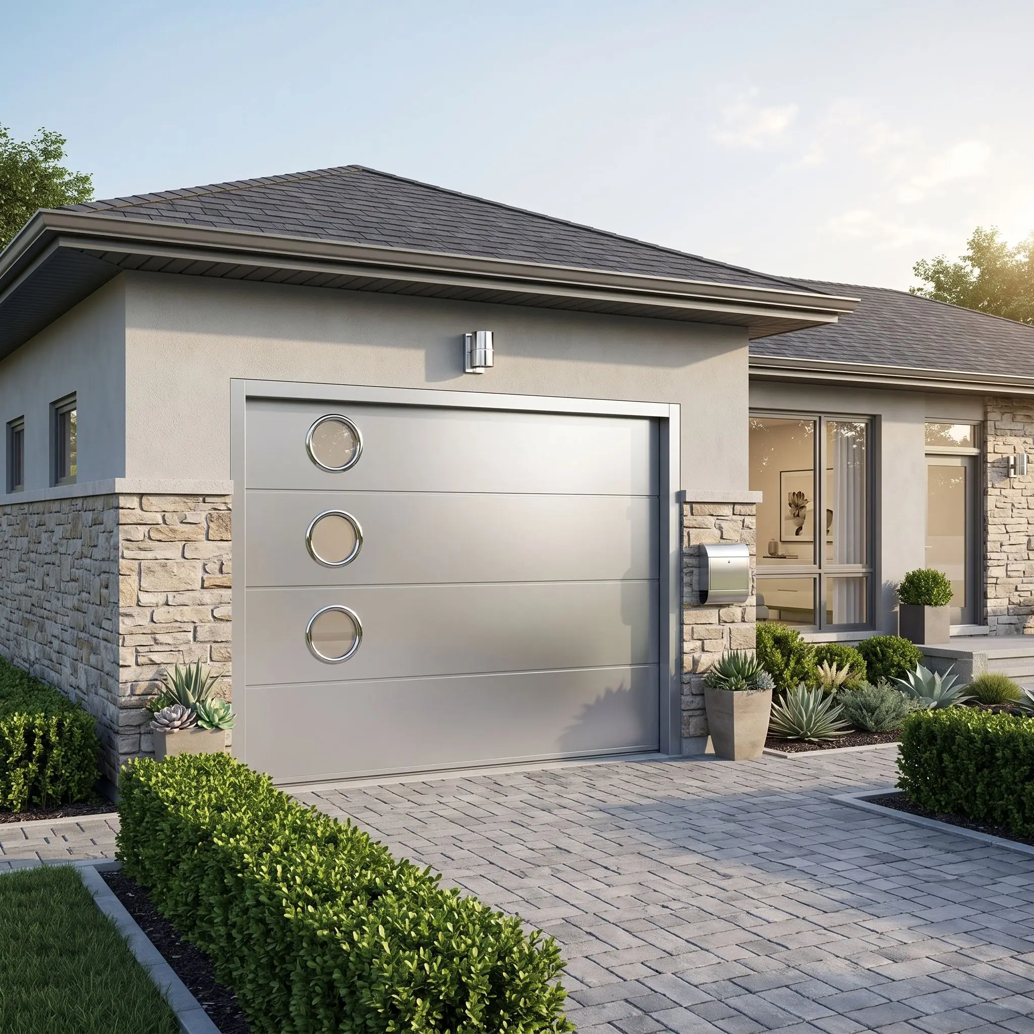 Best Selling Household Fashionable Aluminum Alloy Garage Door Anti Rust Outdoor Garage Doors Electric Intelligent Garage Doors