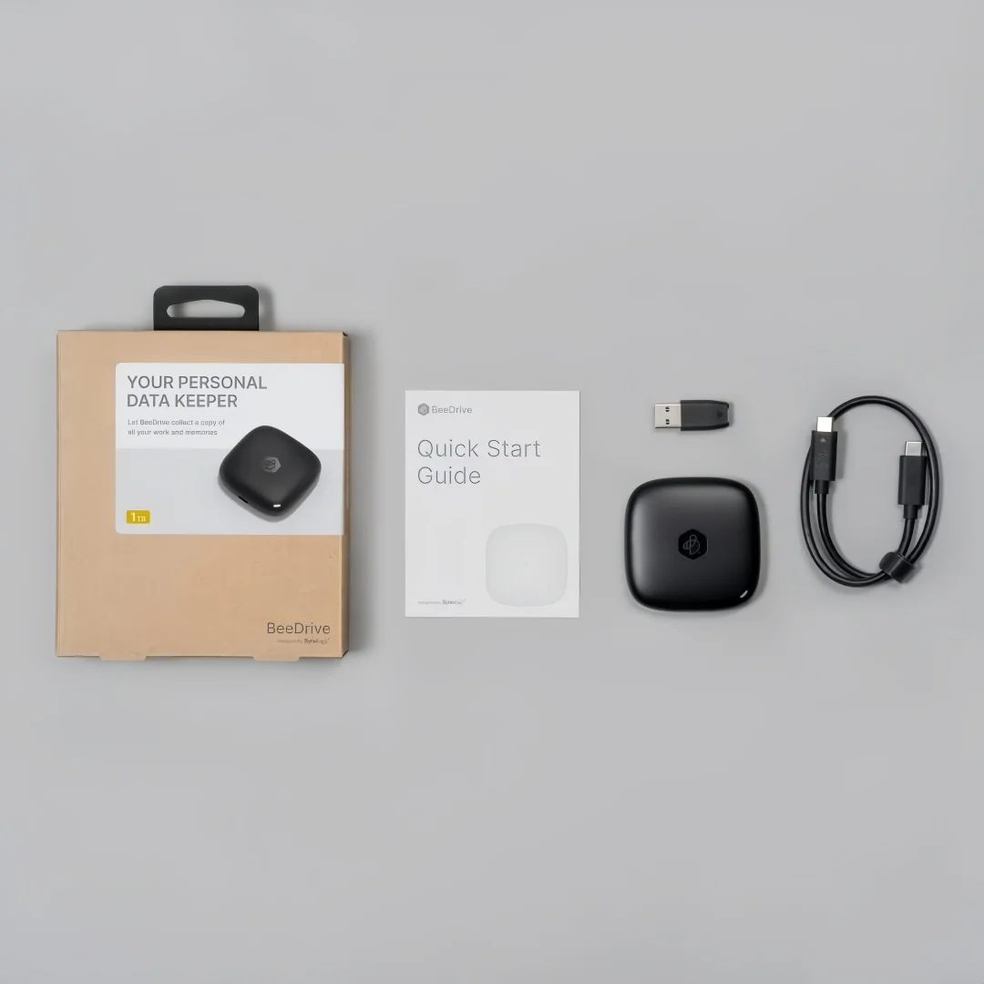 Synology BeeDrive1TB 2TB ผู้ช่วยจัดเก็บข้อมูลสำรองส่วนบุคคลเครือข่ายไร้สายการส่งข้อมูลความเร็วสูง