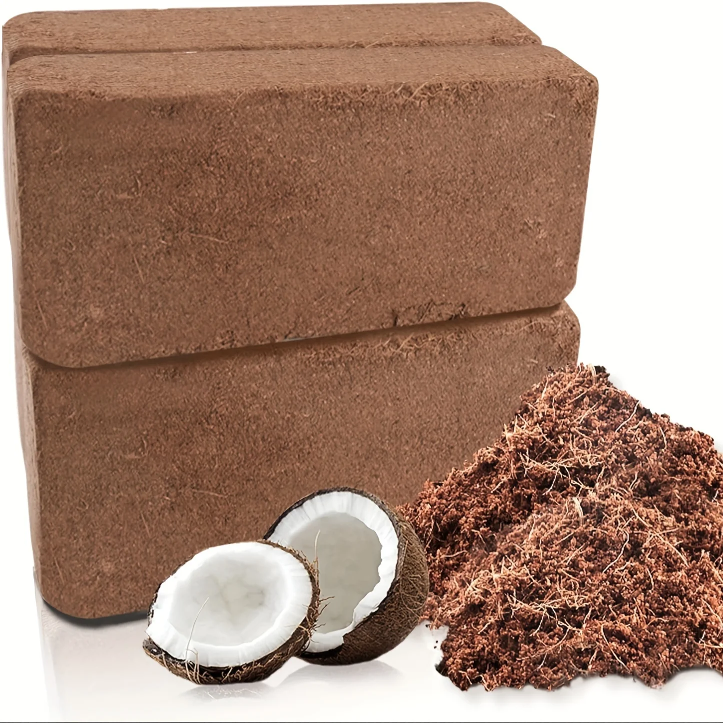 4 Pcs Premium Coconut Coir Compressed 100% Coco Coir Brick with Low EC and pH Balance for Plants Gardening Herbs