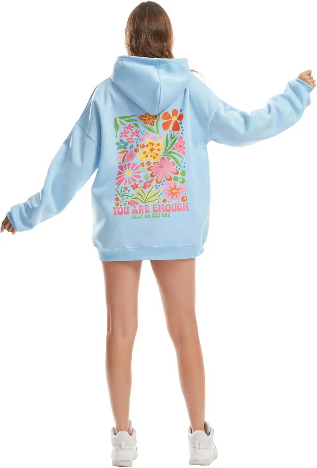 Women's Graphic Trendy Hoodie Pink Printing Hoodie Long Sleeve Pullover Beach Sweatshirt