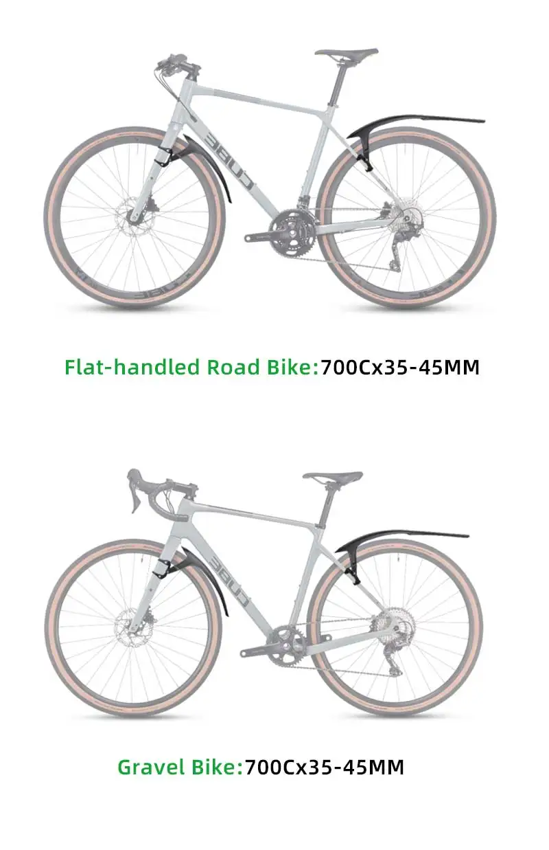 RBRL Bicycle Mudguard Gravel Wings 700c Universal Mudguard Bicycle 28 Inch Adjustable and Easy to Install Mudguard for Road Bike