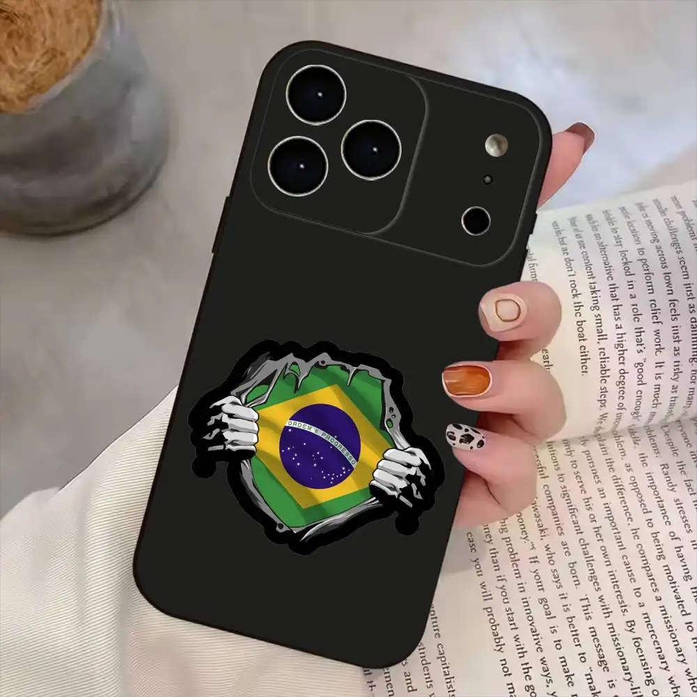 Brazil B-Brazilian  Phone Case For iPhone 17,16,15,14,13,12,11 Plus,Pro Max,Soft Silicone Cover