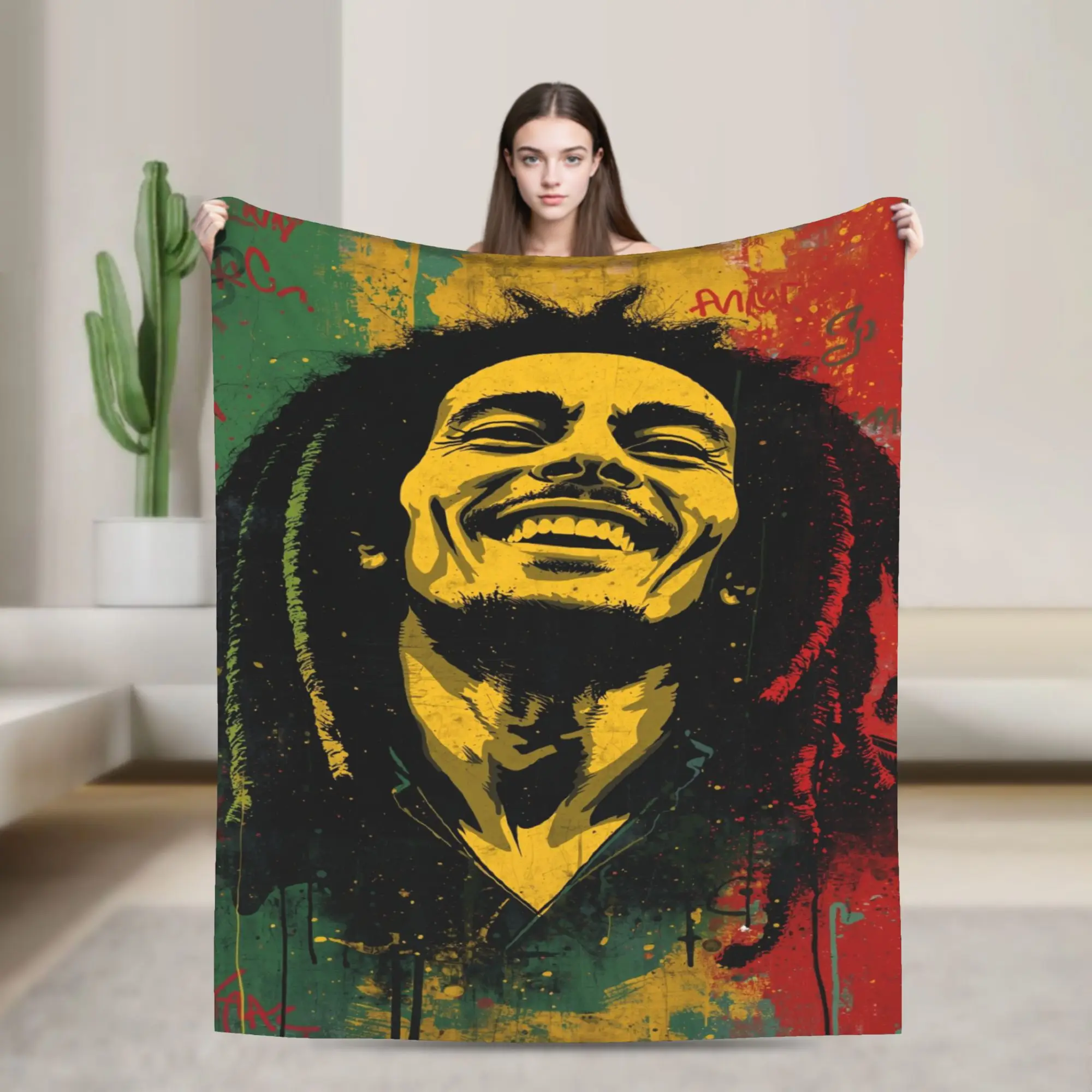 B-Bob M-Marley Singer Soft Cozy Blanket For Living Room  Novelty Bedding Throws Spring Travel Office Flannel Bedspread