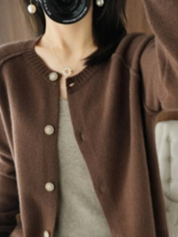 

Женский открытый кардиган Camere, круглый трикотаж, шерстяной базовый слой, верхняя одежда, обычная длина све, длинный свеч, полиэстер...