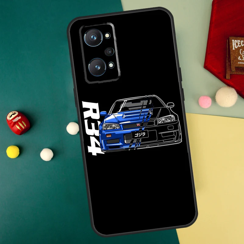 JRM Skyline GTR R34 For Realme 12 Pro Plus 11 10 C55 C53 C51 C33 C31 C30 C25s C21Y C15 GT Neo5 GT3 GT5 Pro Case