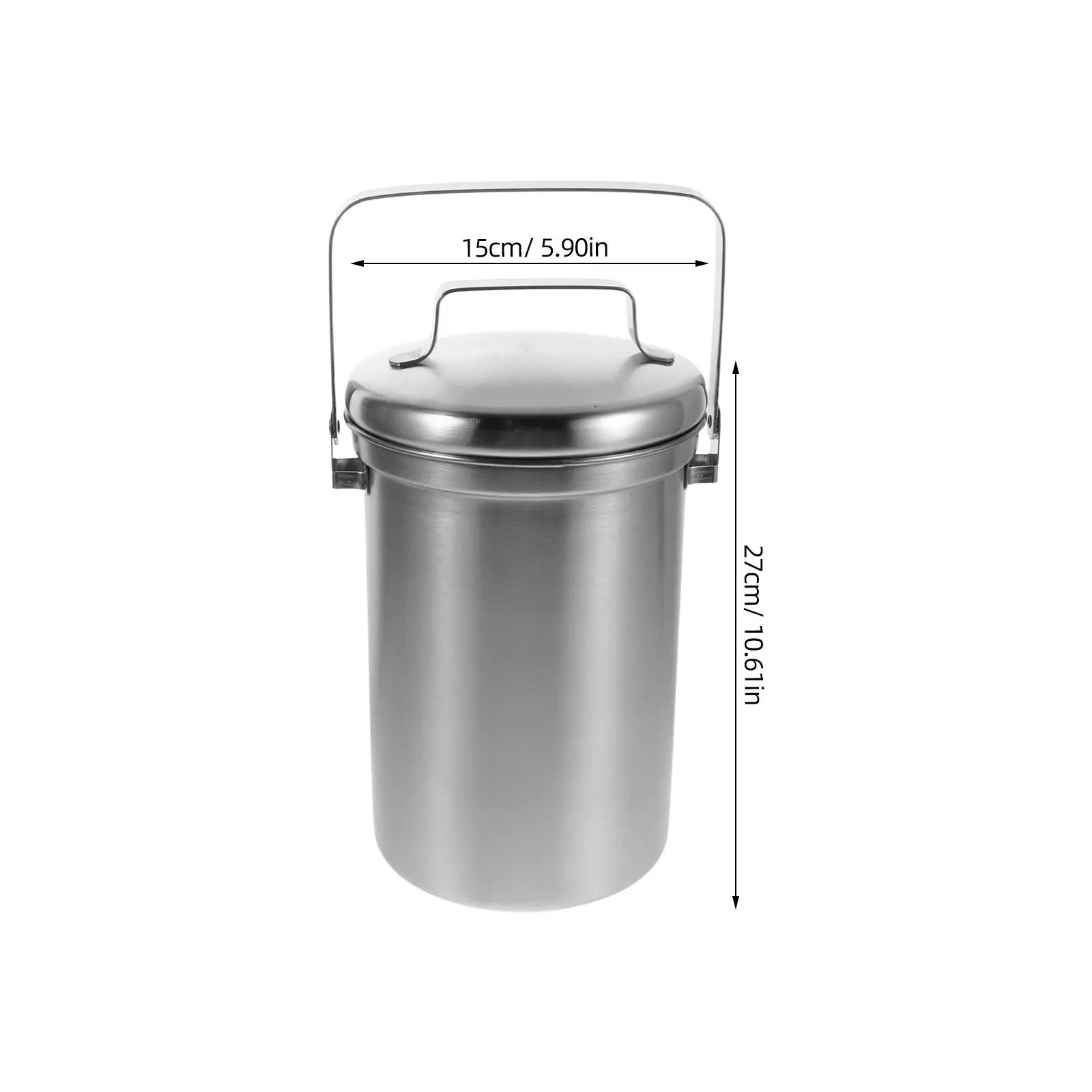 3L Kitchen Countertop Compost Bin Stainless Steel Indoor Food Waste Container Odor Blocking Lid Sleek Modern Compost Pail