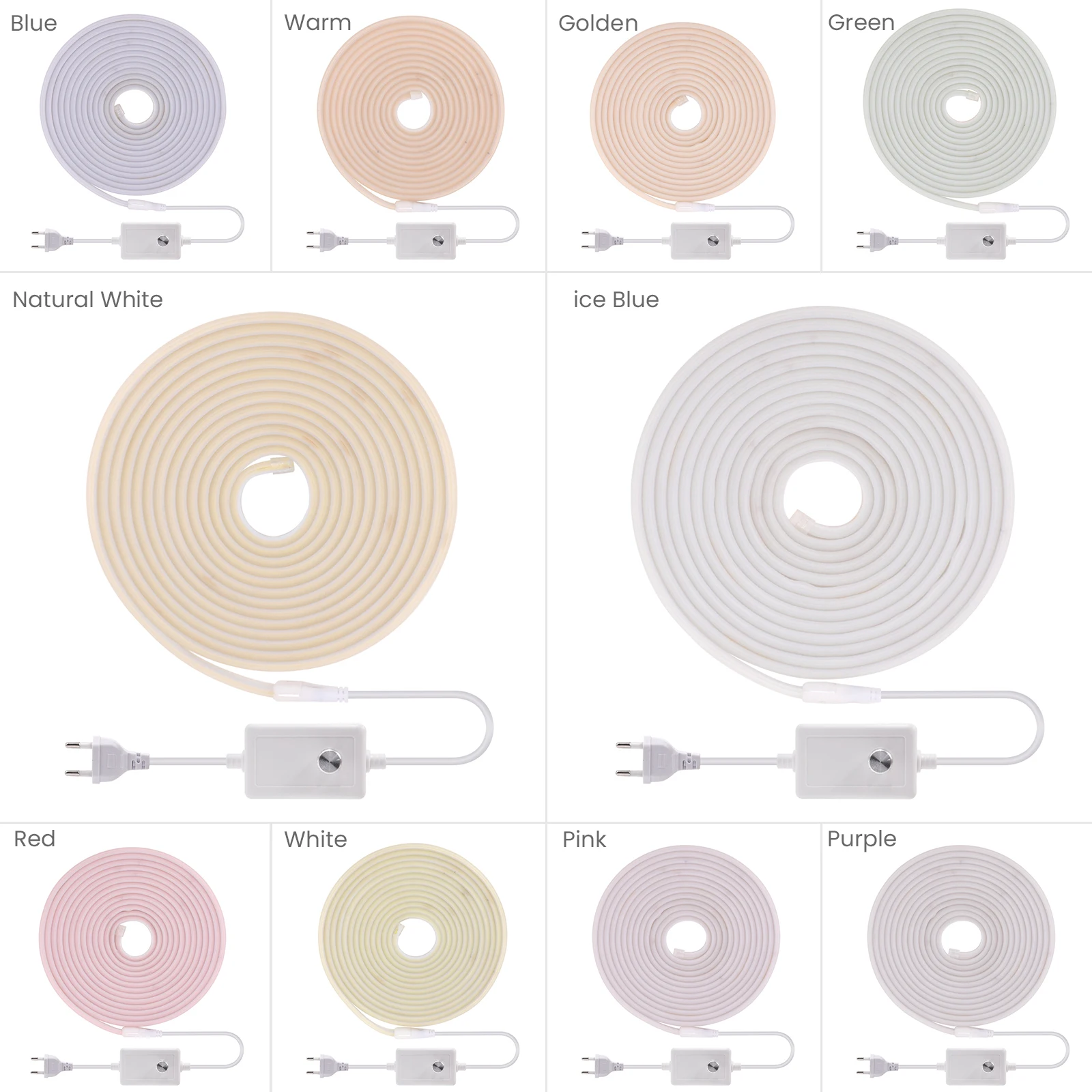 Dimmable COB LED Neon Light Strip 288LEDs/m 220V EU Plug High Density CRI RA90 COB Outdoor Garden LED Tape For Kitchen Lighting