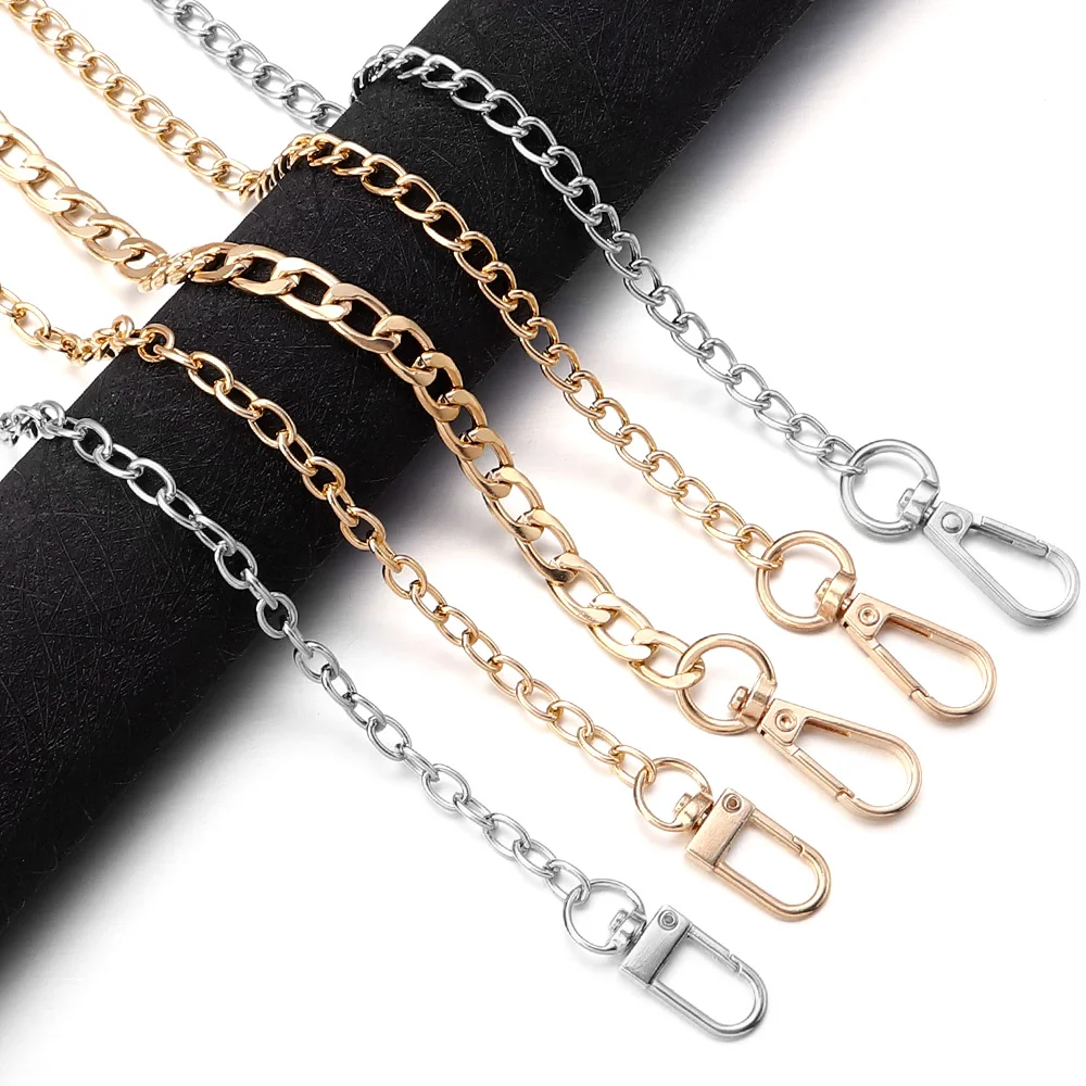 20/40/80/120cm Metal Aluminum Replacement Bag Chains Women Shoulder Strap For Bags Crossbody Extension Chain DIY Bag Accessories