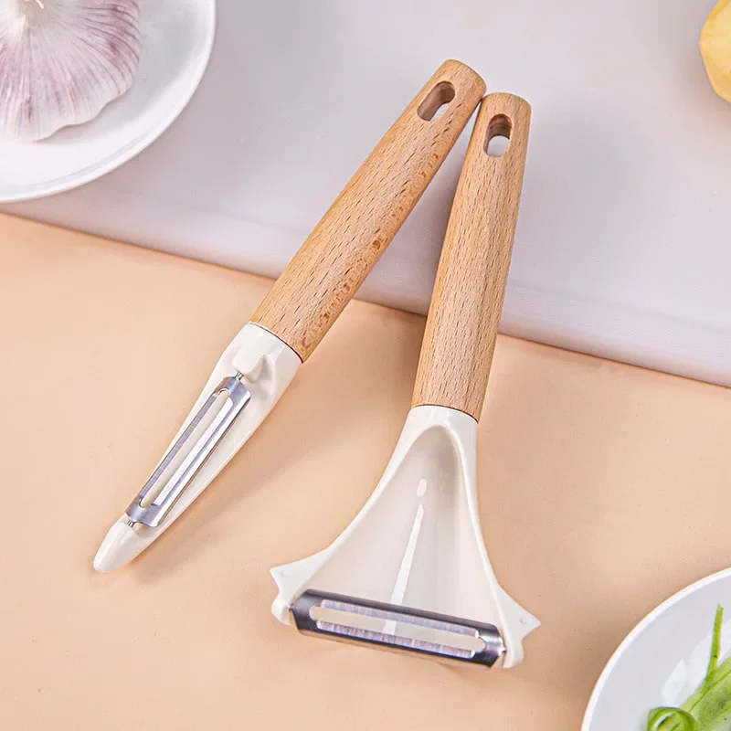 Wooden Peeler Fruit Vegetable Peeler Kitchen Potato Carrot Cucumber Peeler Peeling Kitchen Gadgets and Accessories