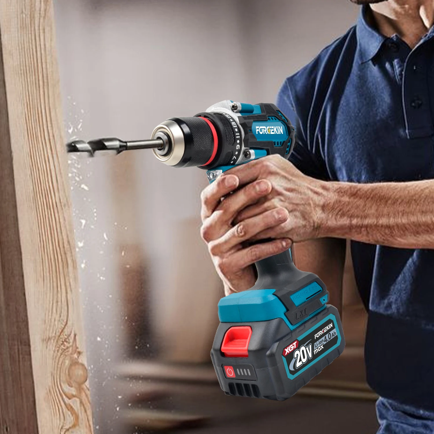 コードレスリチウム電池ドリル電動ドライバー充電式パワードリル-2-スピード家庭用-diy-穴あけ工具バッテリー付き