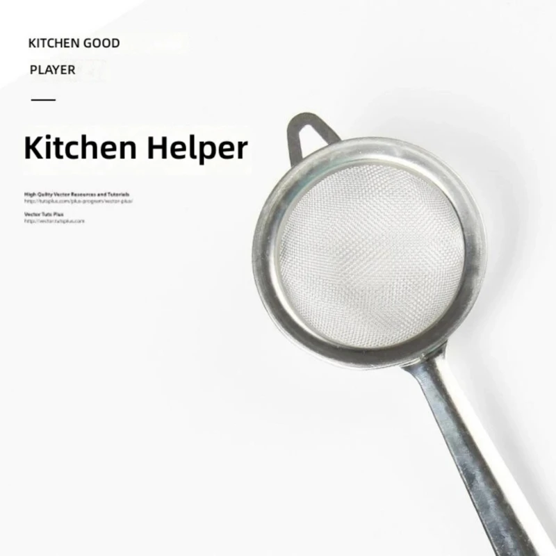 A2BB Fine Screen Filter for Small Particles, 201 Metal Kitchen Strainer with Long Handle, 2.17inch Head and Two Unit Set for