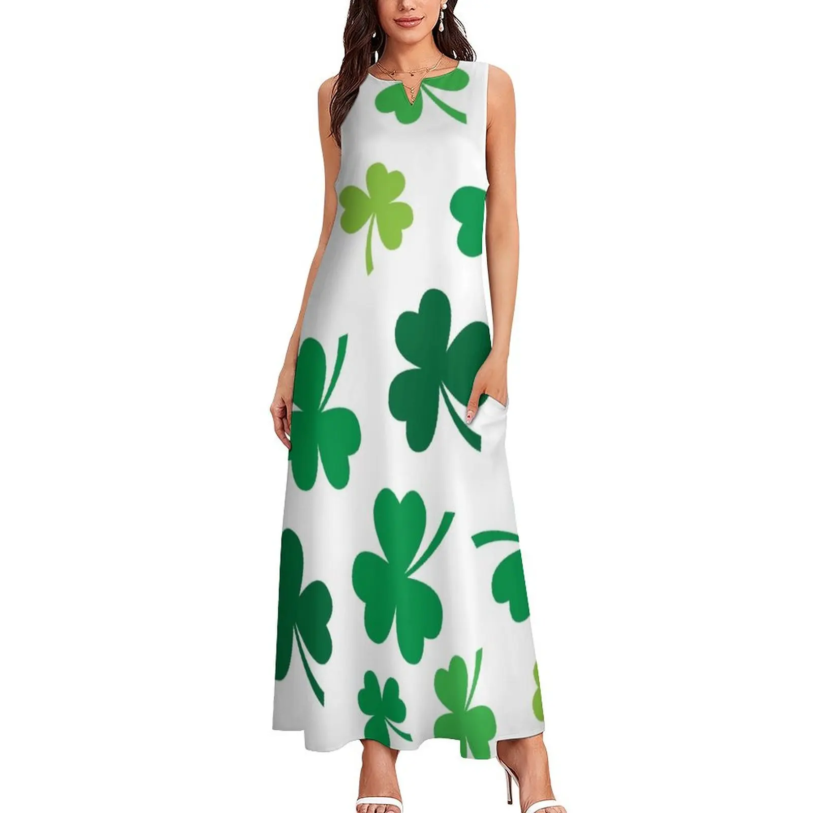 Irish Shamrocks All Over Long Dress evening dresses luxury 2024 dress party evening elegant luxury celebrity Evening dresses