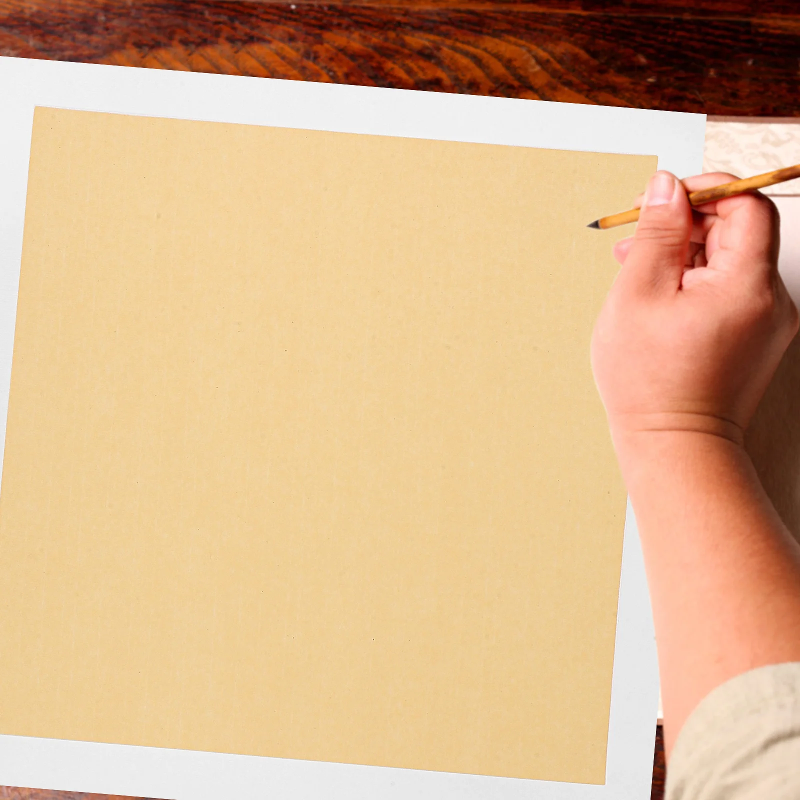 10pcs Rice Paper Fan Surface 33x33cm Blank White Calligraphy Painting Art Drawing Letter Vintage Thickened