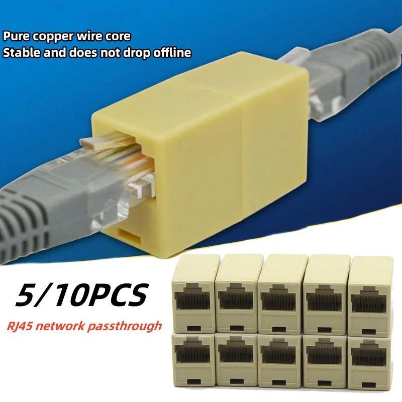 5/10/20pcs 8P8C Dual-pass Head RJ45 CAT5 Coupler Plug Connector Network LAN Cable Extender Connector For Home Interior