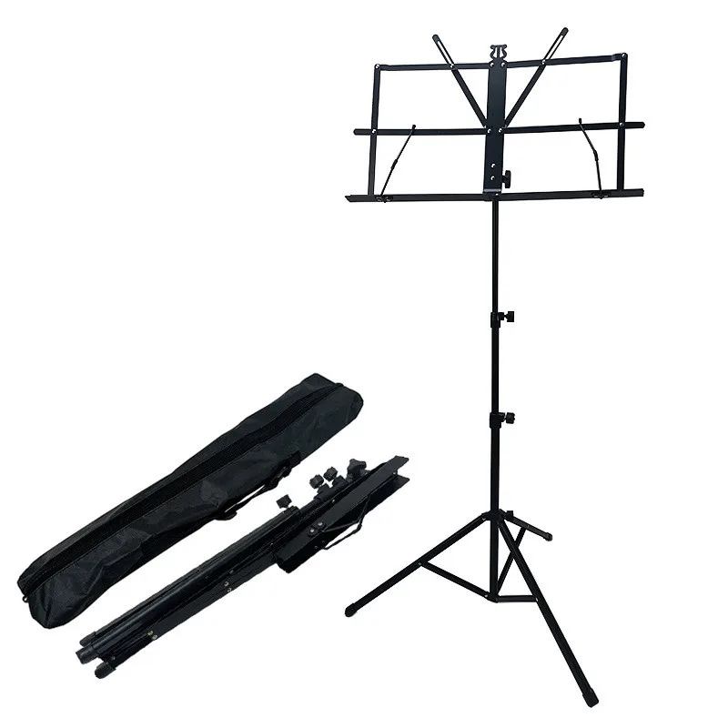 Black Metal Adjustable Folding Guitar Musical Instrument Music Stand Free Handbag Parts Accessories