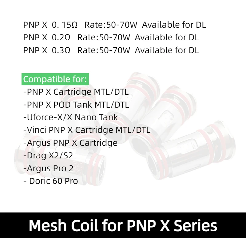 PNPX 20-5 Vape VOOPOO PNP X/ S2/X2 0.15/0.2/0.3Ohm vape accessory for vape kits - gallery image 3