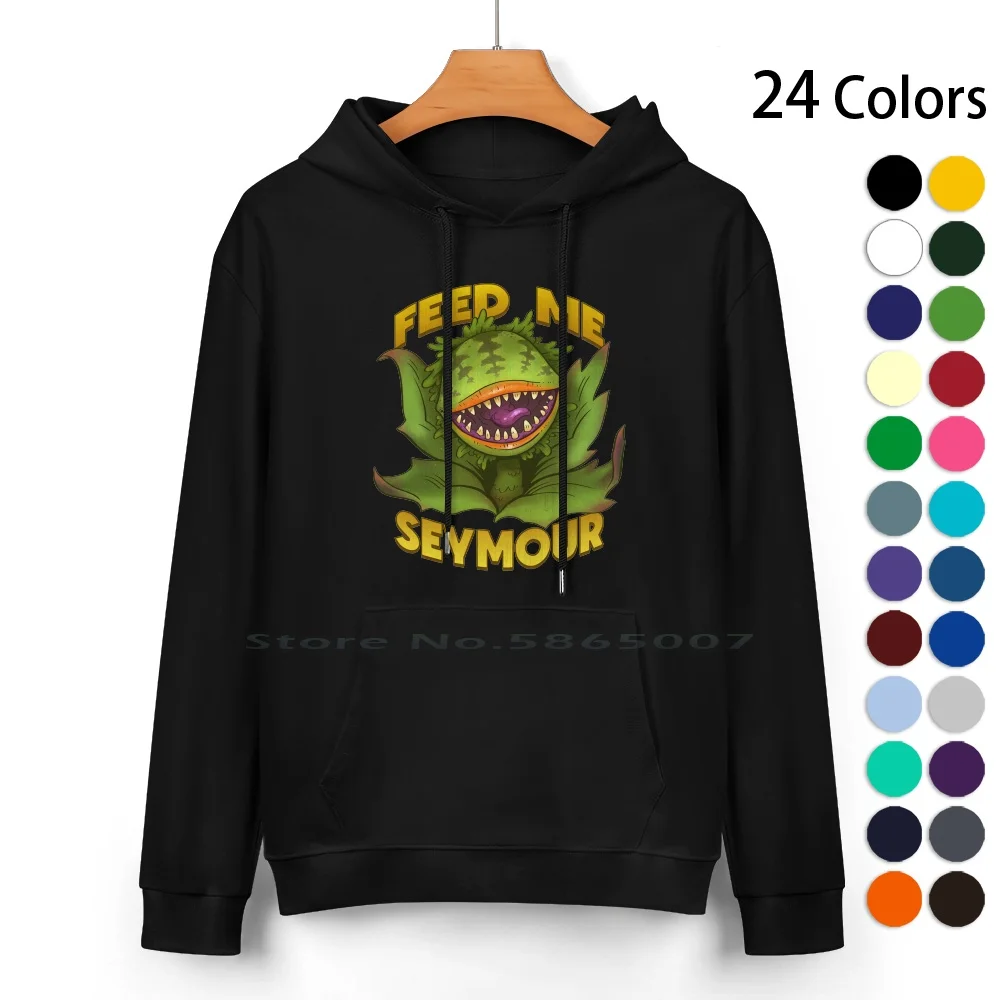 Big Bad Mother Pure Cotton Hoodie Sweater 24 Colors Little Shop Of Horrors 1980s Plant Nostalgia Audrey Ii 80s Movies Feed Me