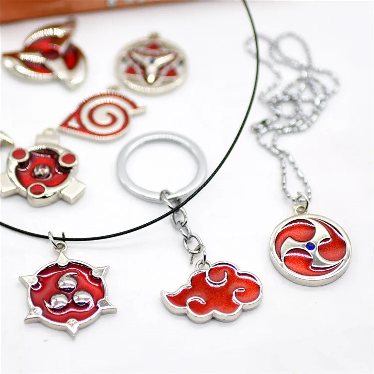 Naruto Anime Keychain Pendant Uchiha Itachi Red Cloud Kakashi Rinko Shuriken Ninja Metal keychain Pendant view 3