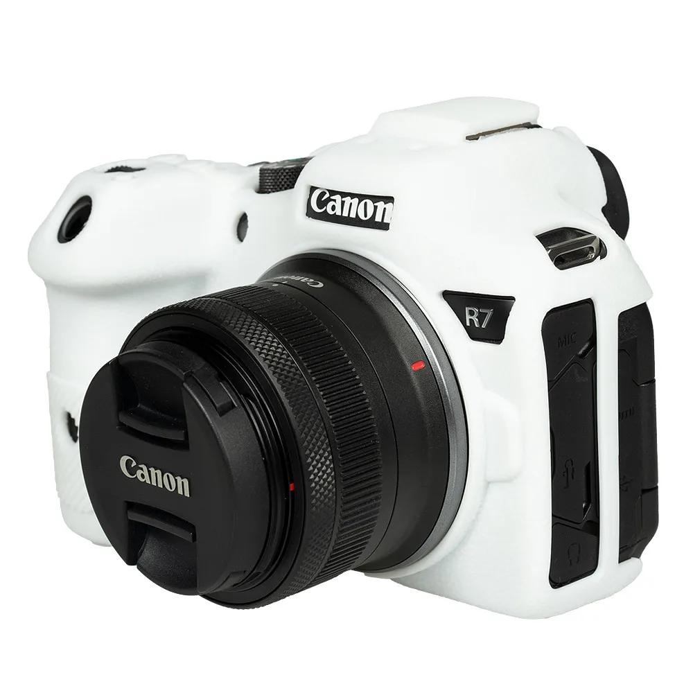 R7 R10 R3 Đầu Họa Tiết Cao Su Silicone Thân Bao Da Bảo Vệ Khung Da Dành Cho Canon EOS R3 R7 R10 Camera