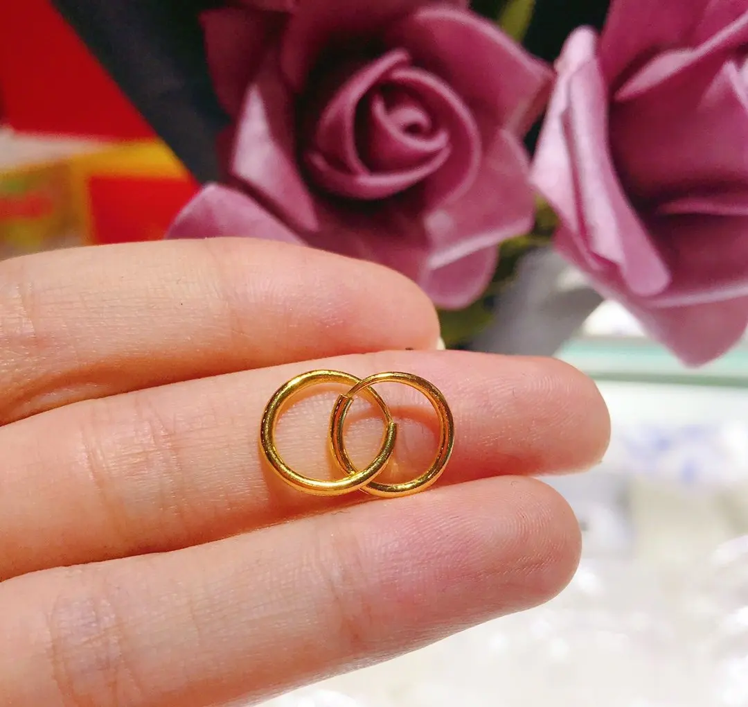 

Серьги HX из чистого золота 24 карата, настоящие серьги из цельного золота AU 999, красивые 3D розы, высококлассные модные классические ювелирные изделия, горячая распродажа, новинка 2023 года