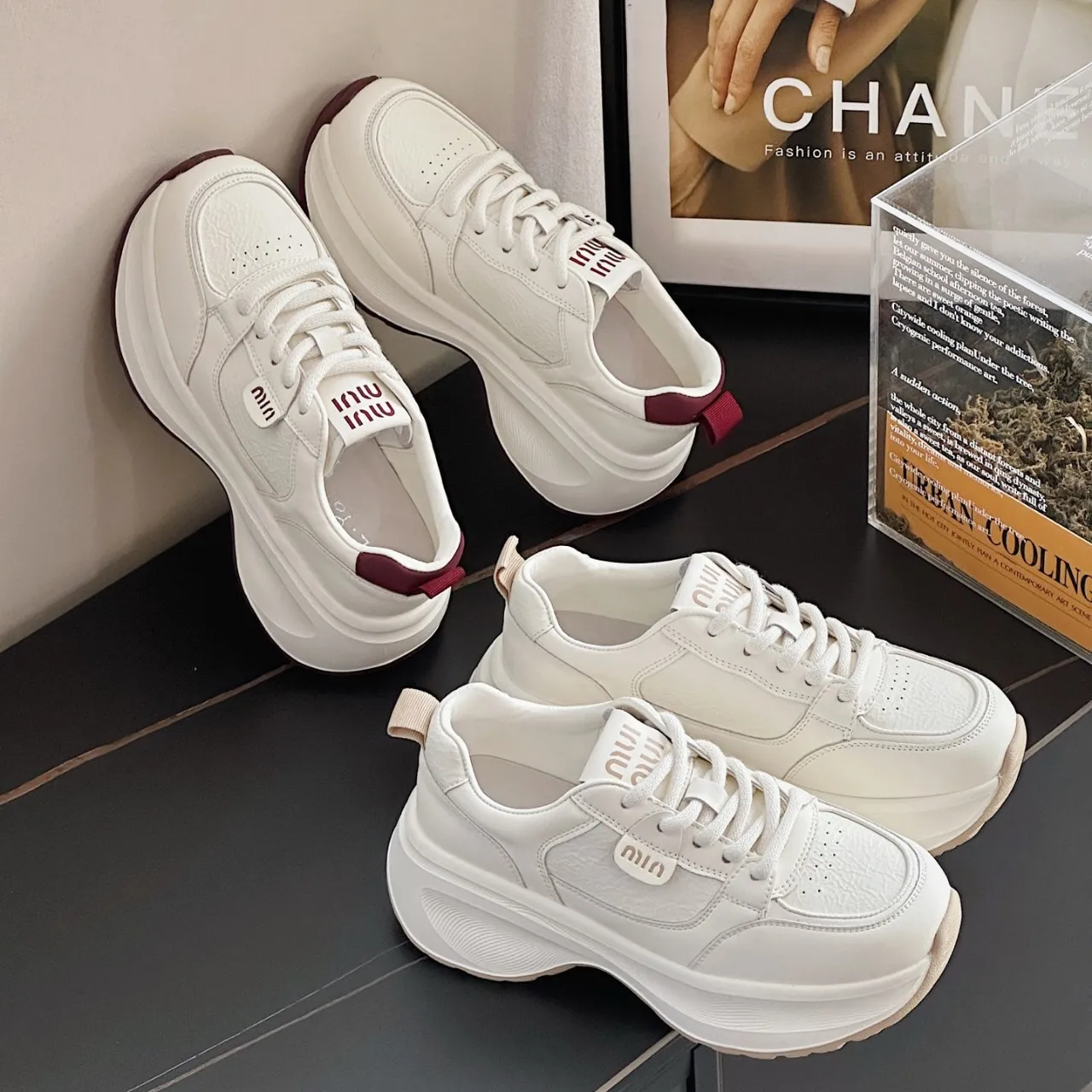

Thick Soled Height Increasing Dad Shoes Women Autumn Versatile Casual Sports Shoes Small Height Showing Feet Small Sponge Shoes