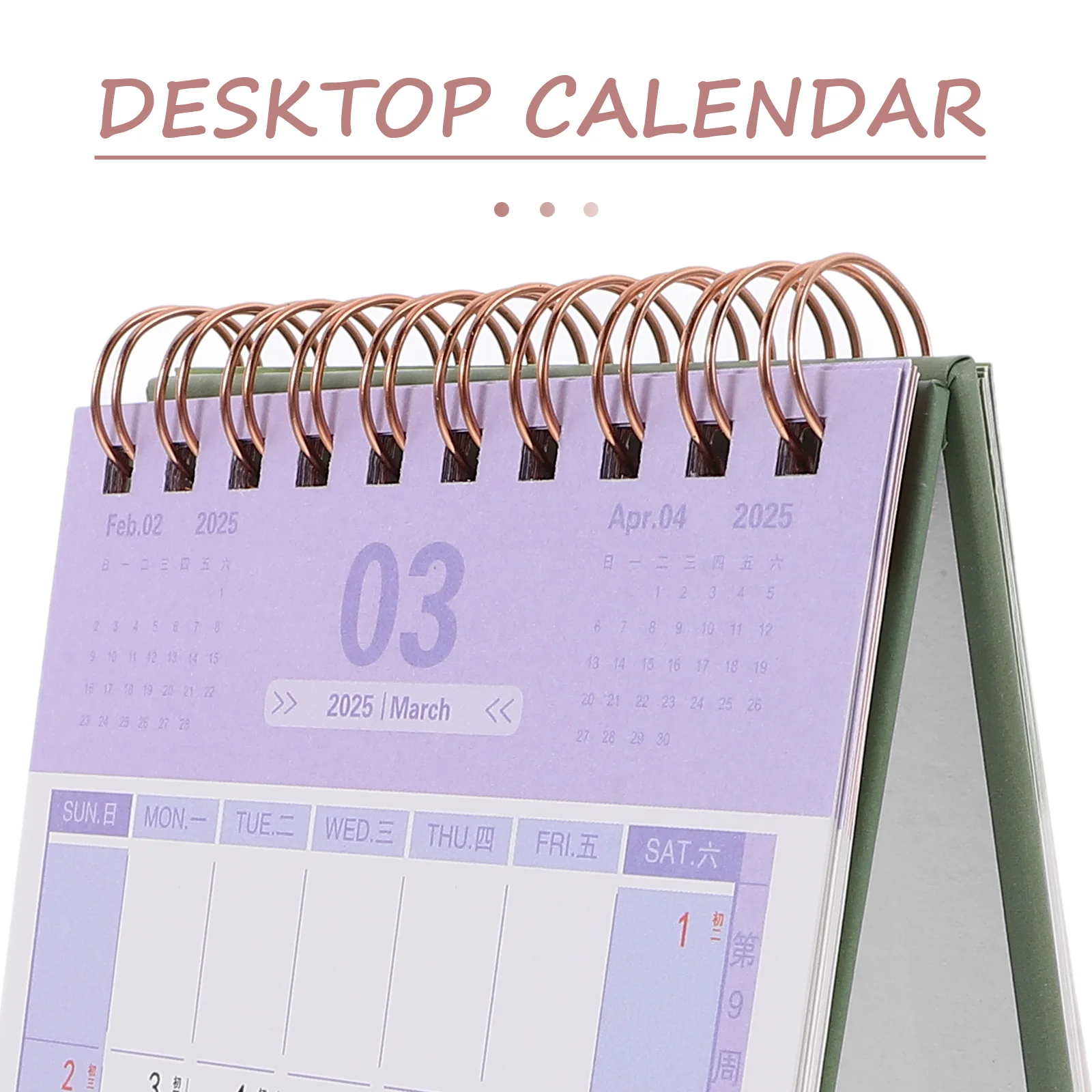 2025 Desk Calendar Calendars with Stand up Small Table Holiday Cute Period Paper Big Household