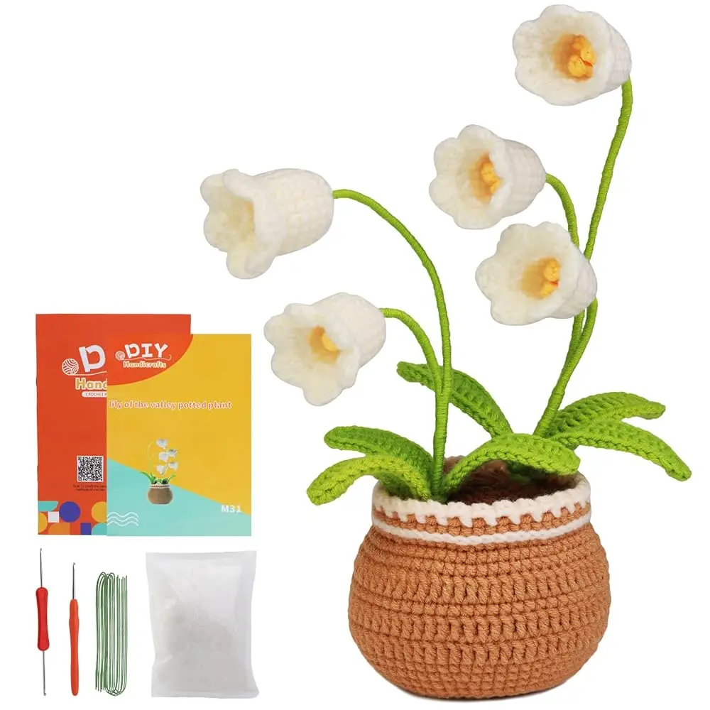 

Набор для вязания крючком для начинающих, набор для вязания крючком Bell Orchid, стартовый набор для начинающих взрослых, для тех, кто никогда не вязал, набор для вязания крючком.