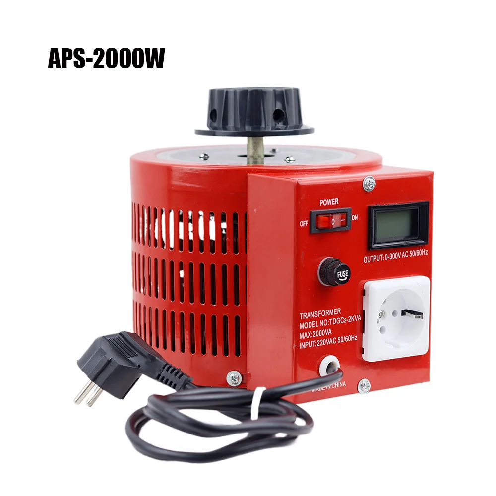 

APS-2000W 2 кВт 220 В переменный трансформатор, регулятор напряжения, однофазный регулируемый источник питания переменного тока 0-300 В