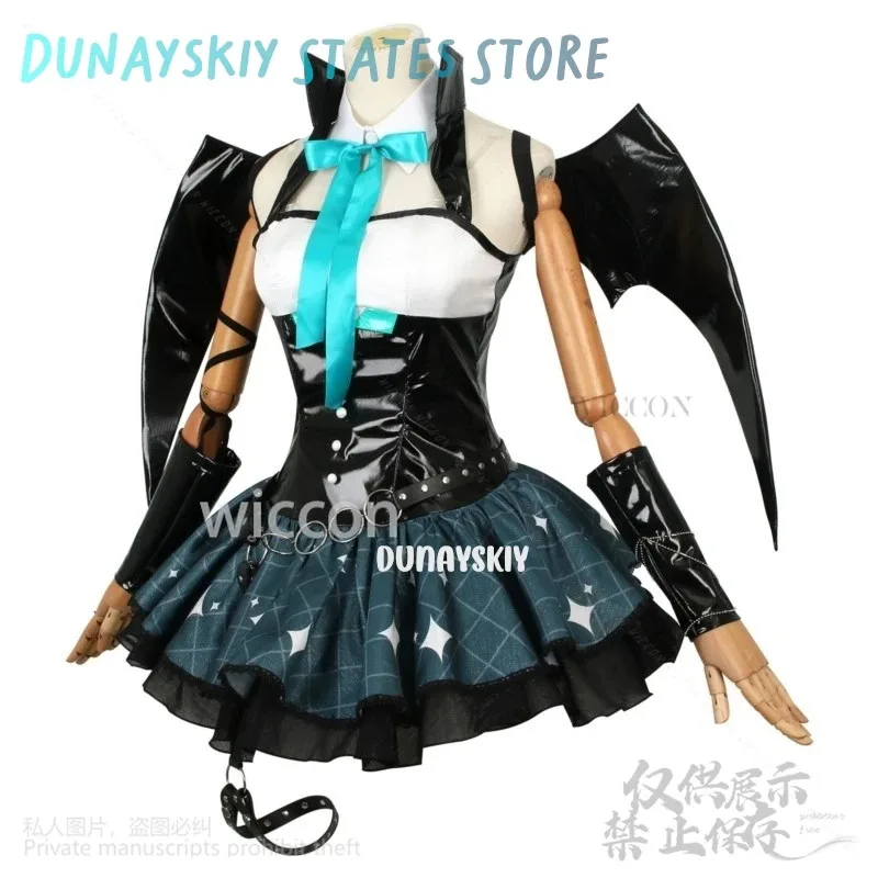 

8@Anime Game Project Sekai Cosplay Mikuuu Costume Little Raccoons Kawaii Dress Jirai Kei Girls Lolita Demon Wing Tail Cosplay CO