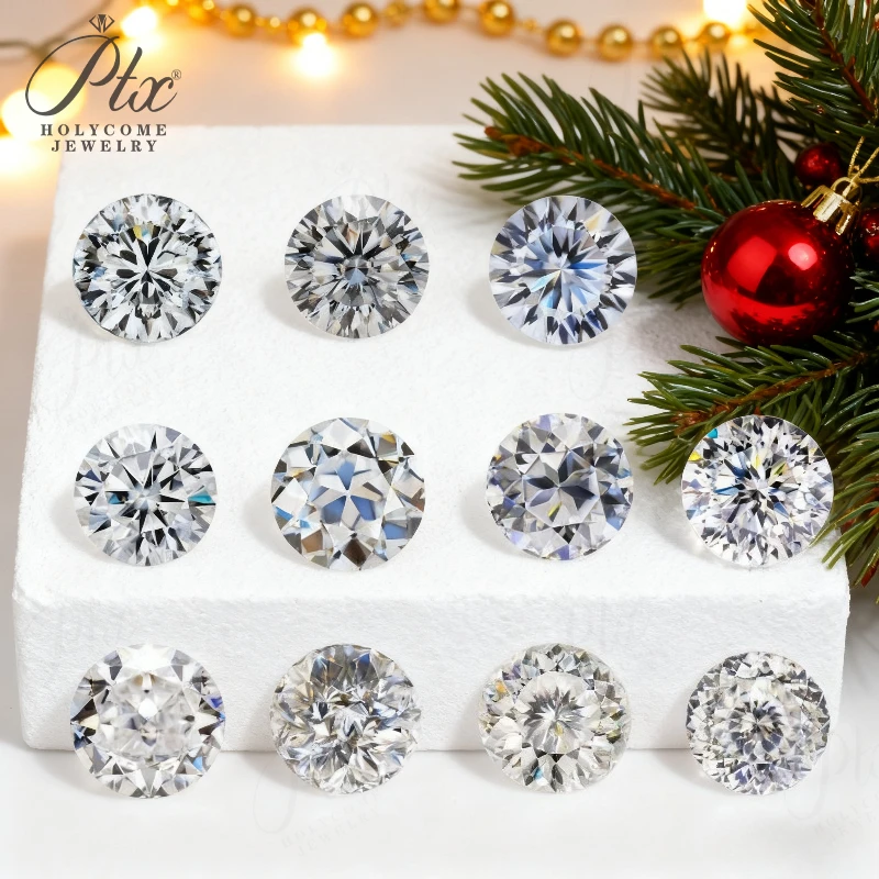 

Moissanite Stones DColor VVS1 0.1CT–12CT Round Cut and Assorted for Jewelry Crafting Engagement and Gift Making with Certificate