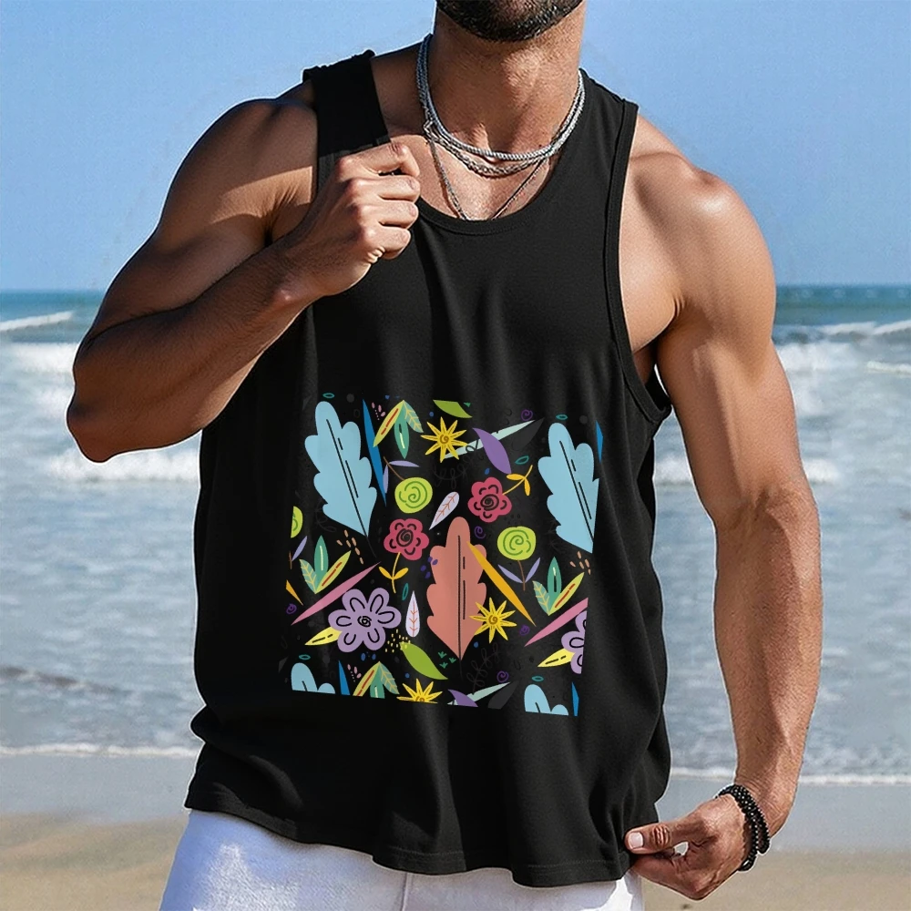 

Повседневная одежда Мужская одежда Топы с графическим рисунком Летняя удобная мужская футболка для спортзала Рубашка без рукавов Жилет Повседневная мягкая посадка для тренировок