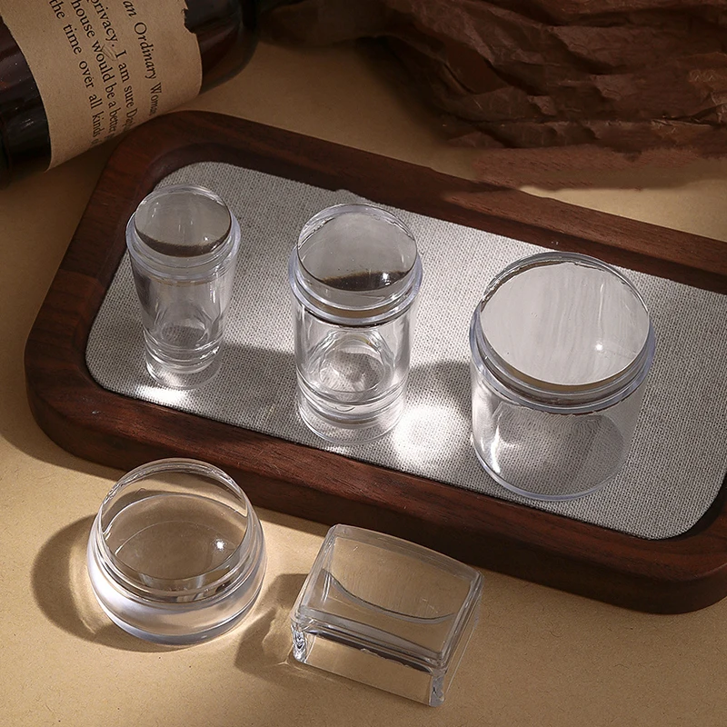 Silicone Transparent Nail Art Stamping Kit French For Manicure Plate Stamp Polish Stencil Template Seal Stamper Scraper