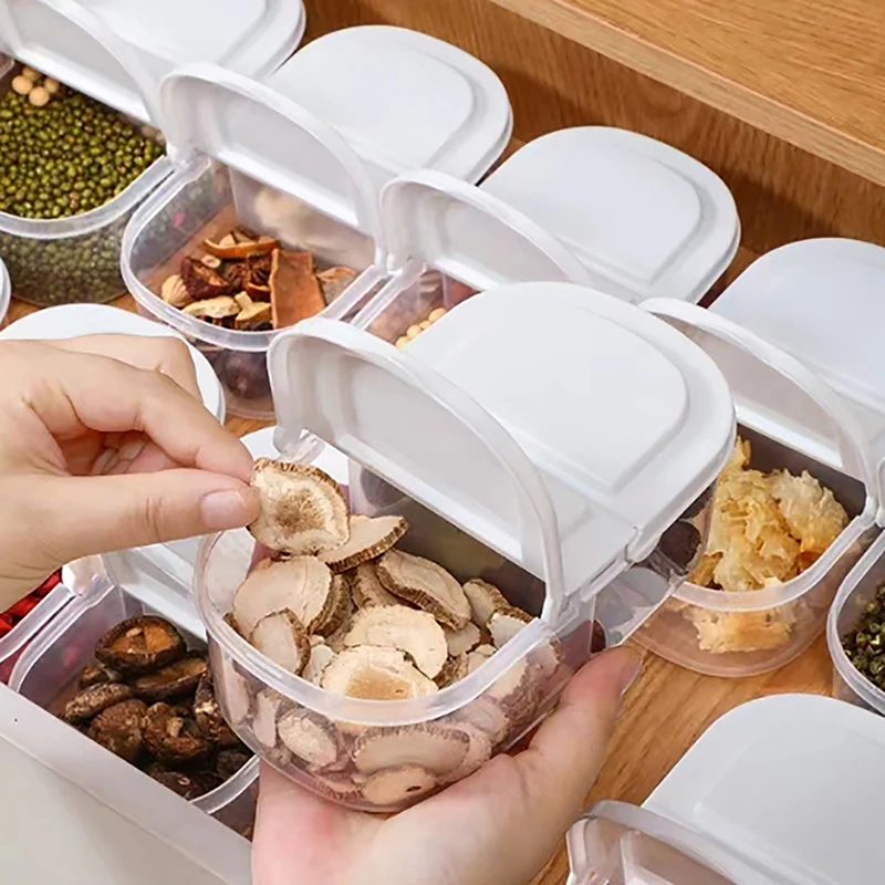 Double Compartment With Lid Food Dried Fruit Sealing Jar Multifunctional Kitchen Refrigerator Plastic Storage Jar